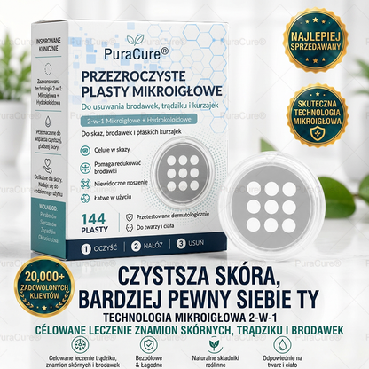 🔥🚚PuraCure® 2-w-1 plaster mikroigłowy i hydrokoloidowy🍀 | Usuwa wypukłe znamiona, trądzik, płaskie brodawki i brodawki skórne | Pomaga poprawić zmarszczki, blizny i niedoskonałości | Niewidoczne plastry na twarz i ciało