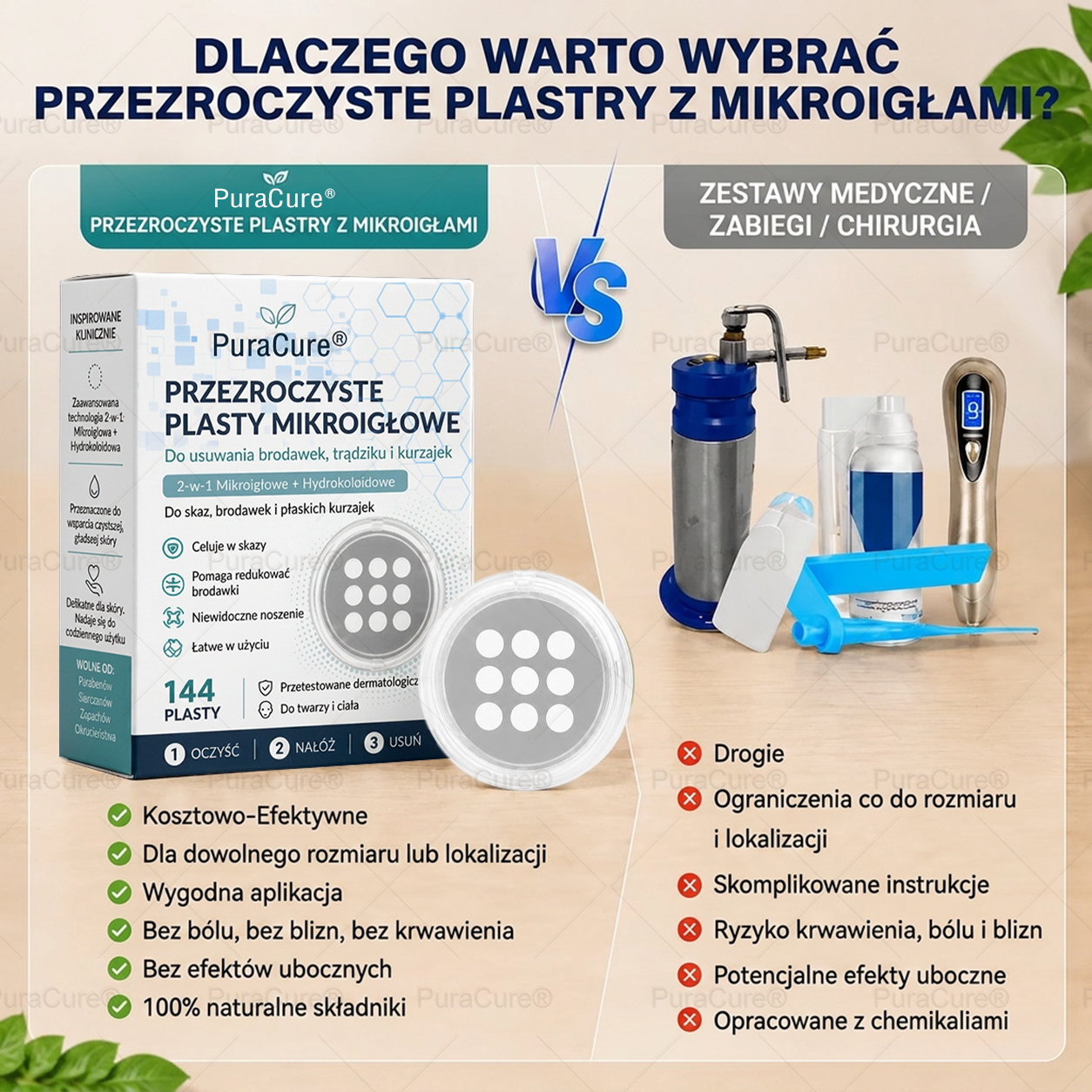 🔥🚚PuraCure® 2-w-1 plaster mikroigłowy i hydrokoloidowy🍀 | Usuwa wypukłe znamiona, trądzik, płaskie brodawki i brodawki skórne | Pomaga poprawić zmarszczki, blizny i niedoskonałości | Niewidoczne plastry na twarz i ciało