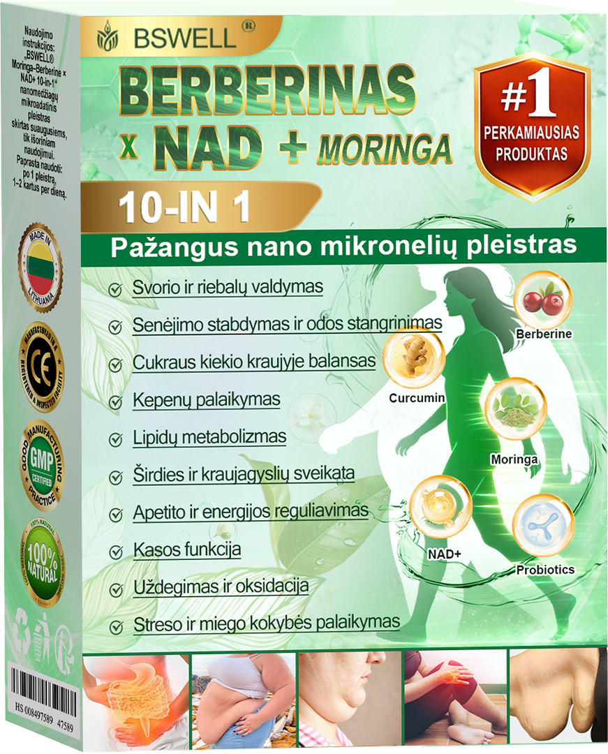 🌿🧑‍⚕️BSWELL® Nano mikroadatinis lieknėjimo pleistras – Matomi pokyčiai per 28 dienas Svorio kontrolei, širdies sveikatai, cukraus balansui, žarnynui ir sąnariams.