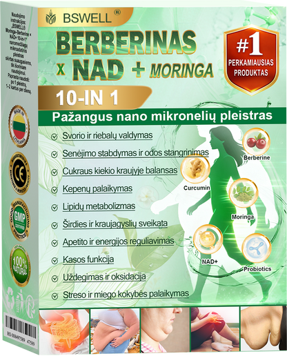 🌿🧑‍⚕️BSWELL® Nano mikroadatinis lieknėjimo pleistras – Matomi pokyčiai per 28 dienas Svorio kontrolei, širdies sveikatai, cukraus balansui, žarnynui ir sąnariams.