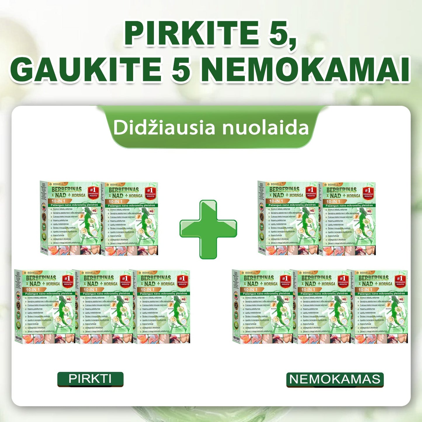 🌿🧑‍⚕️BSWELL® Nano mikroadatinis lieknėjimo pleistras – Matomi pokyčiai per 28 dienas Svorio kontrolei, širdies sveikatai, cukraus balansui, žarnynui ir sąnariams.